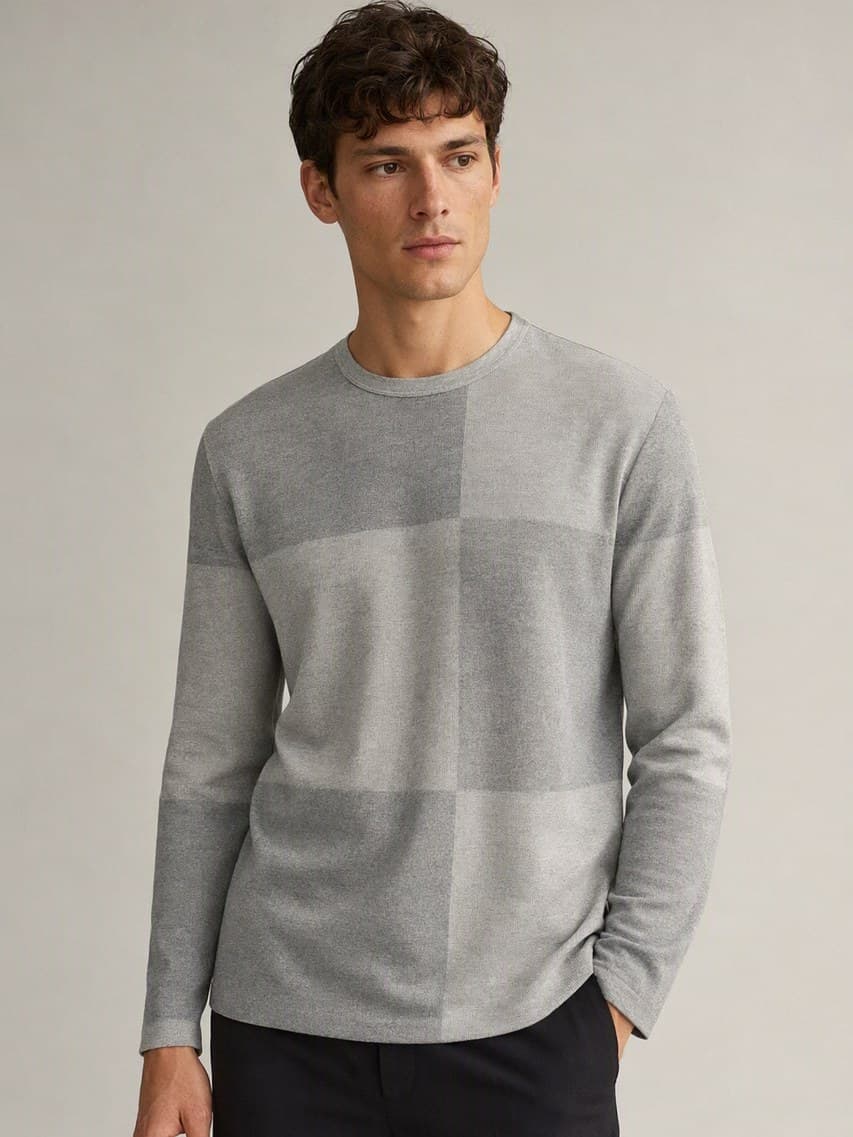 Interlock Jacquard shown on model