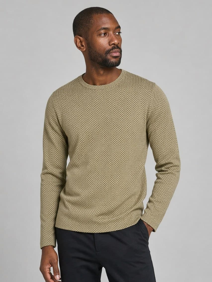 Y/D Interlock Jacquard shown on model