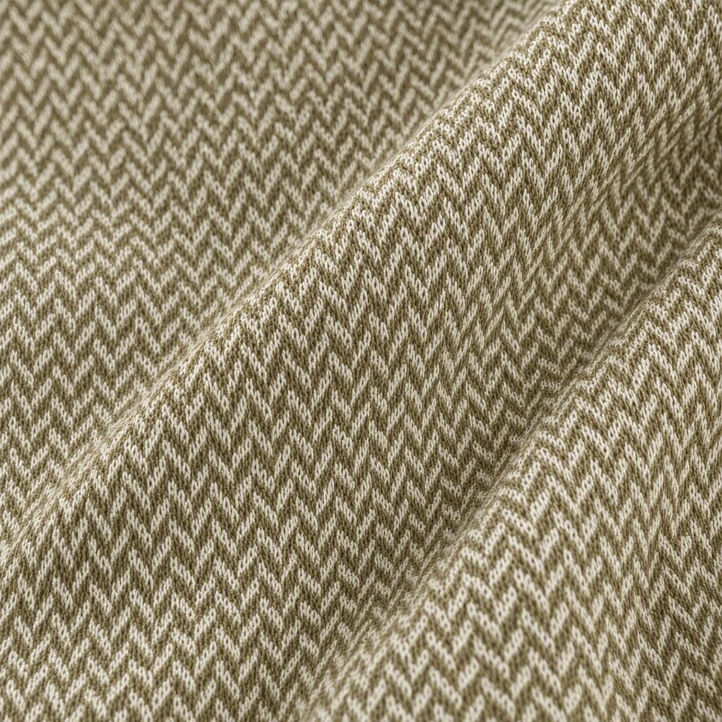 Y/D Interlock Jacquard swatch, 65% Cotton, 34% Polyester, 1% Spandex