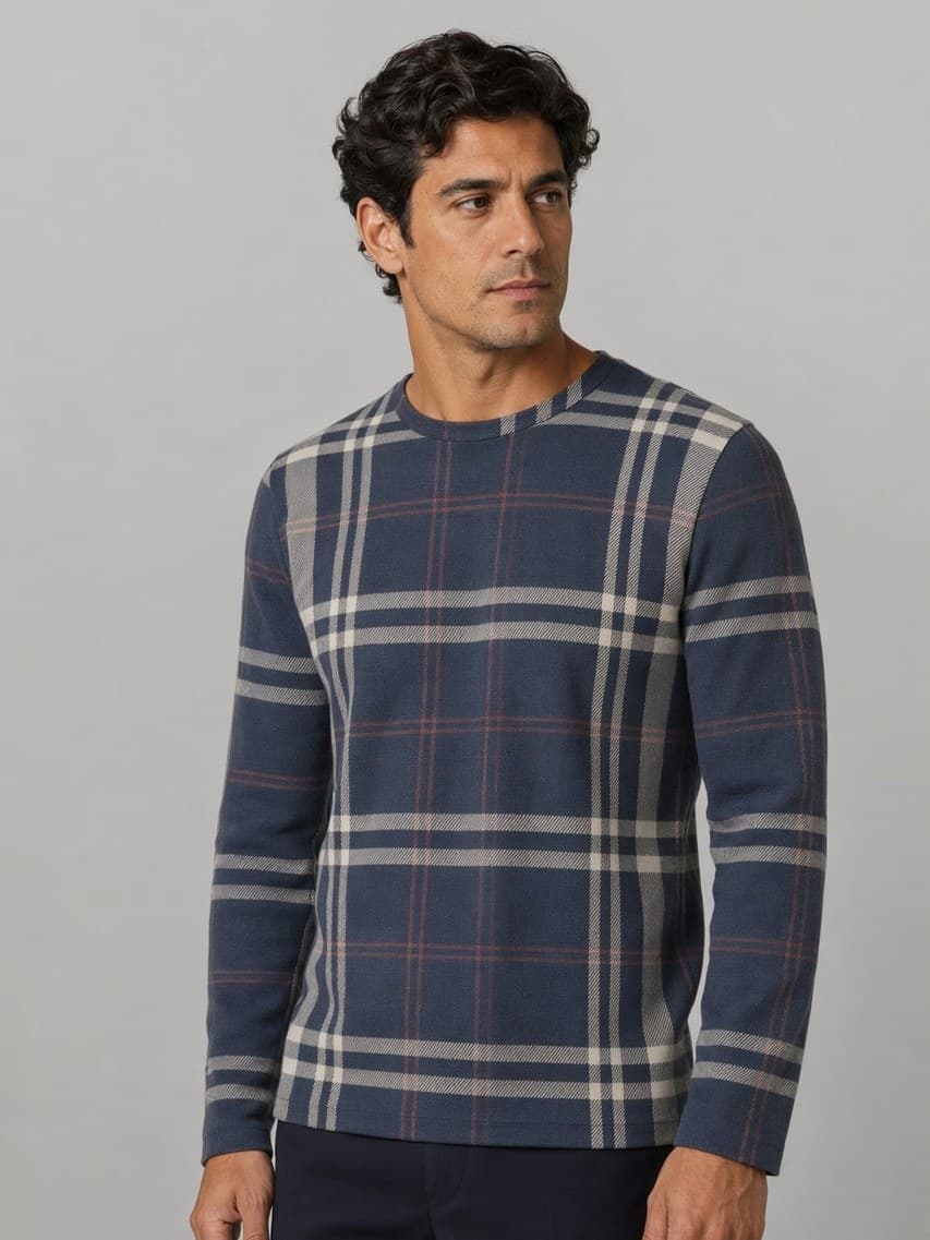 Jacquard Interlock shown on model