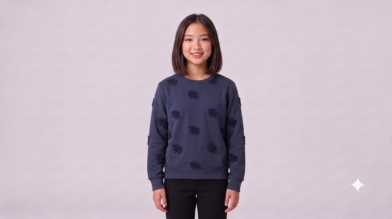 Jacquard Terry shown on model