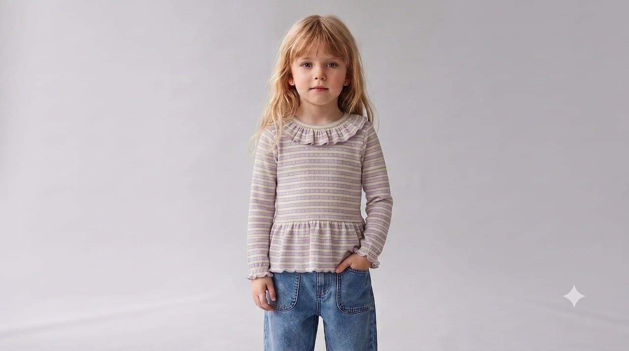 Lurex Pointelle Jacquard shown on model