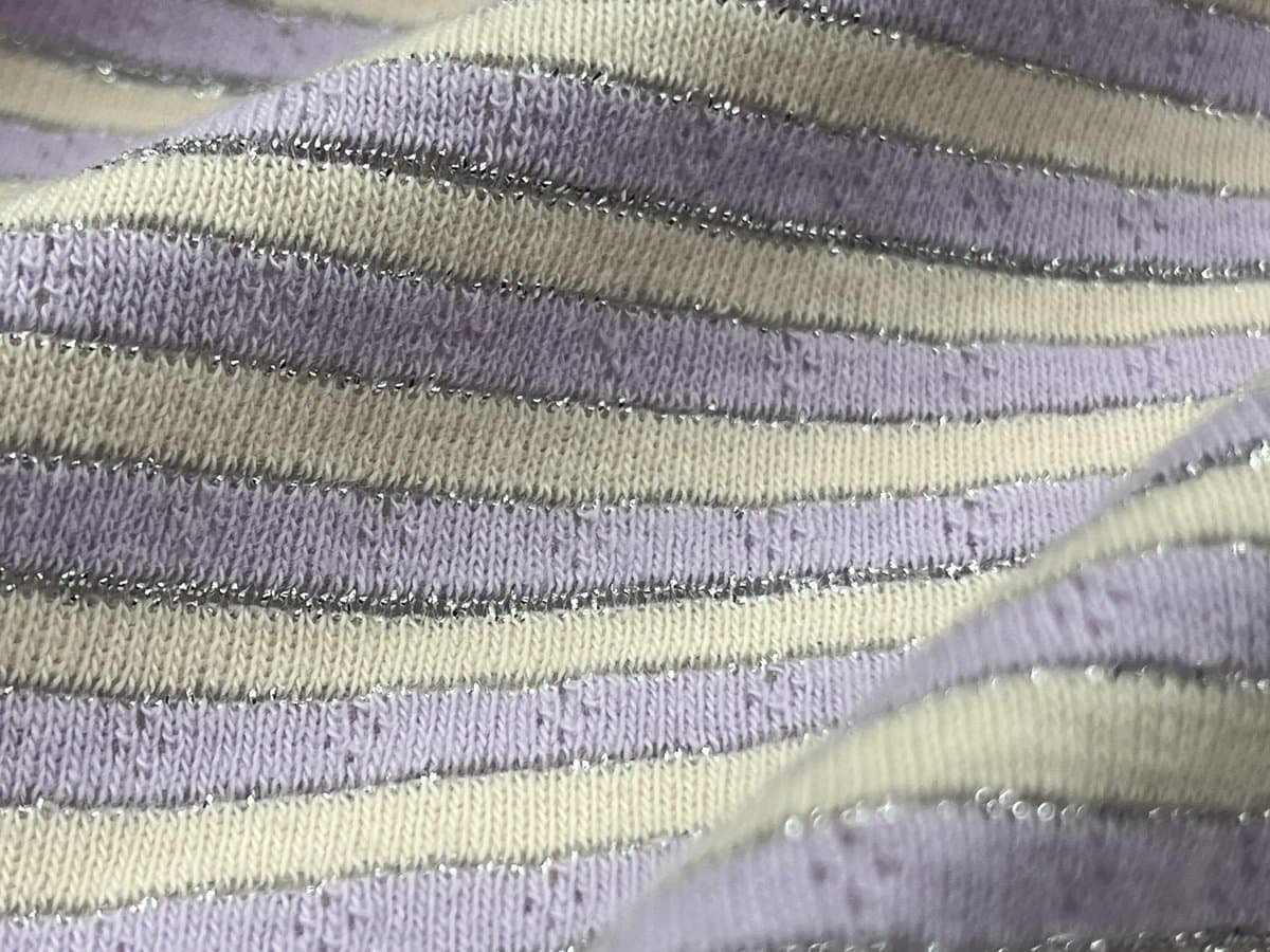 Lurex Pointelle Jacquard swatch, 95% Cotton, 5% Lurex