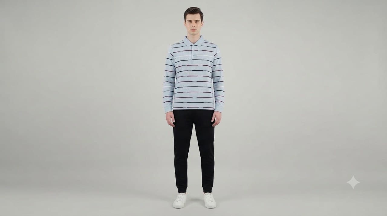 Single Jersey Jacquard shown on model