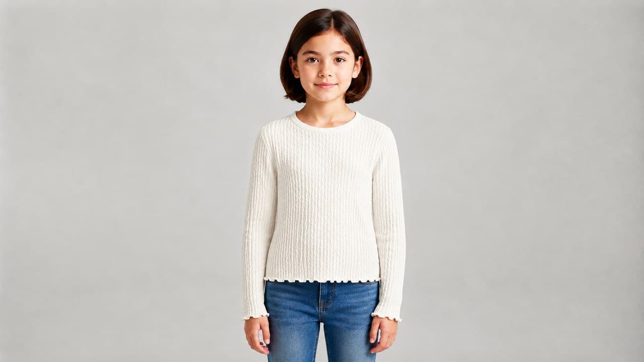 Pointelle Jacquard shown on model