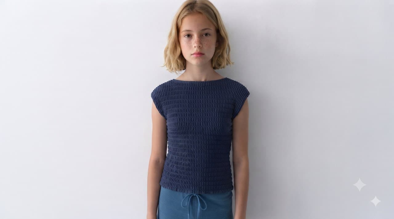 Crinkle Jersey shown on model
