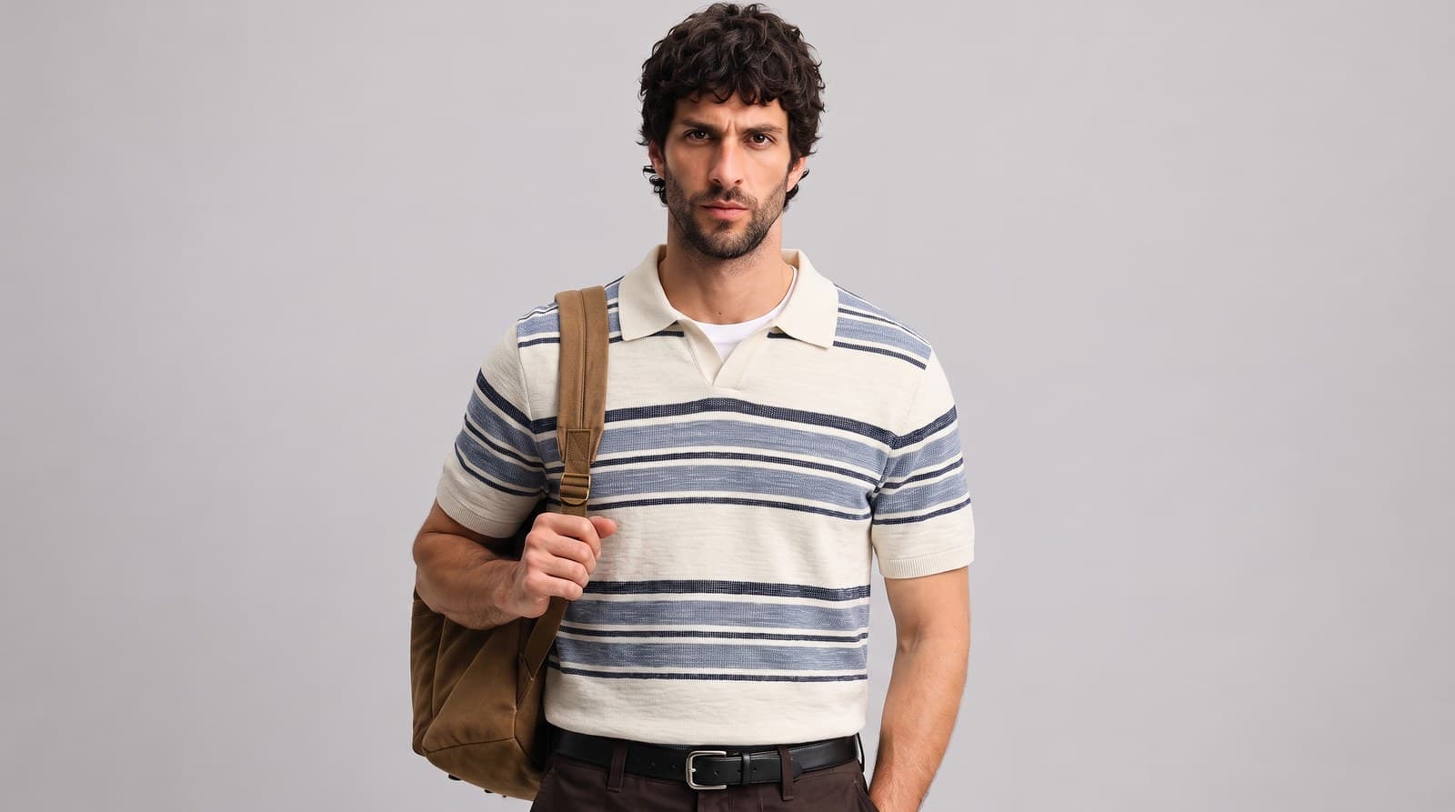 Slub Jersey Jacquard shown on model