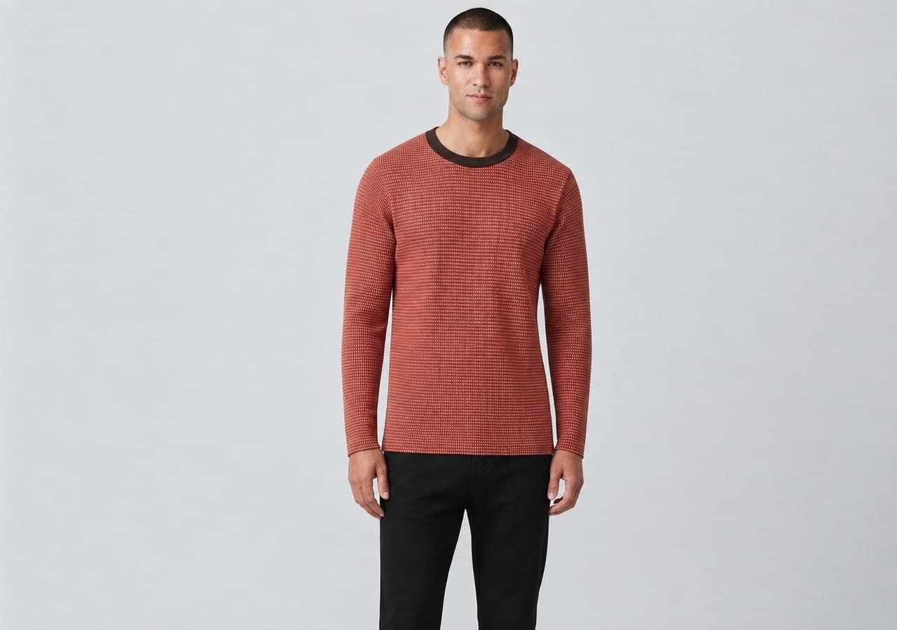 Mercerised Striper Jersey shown on model