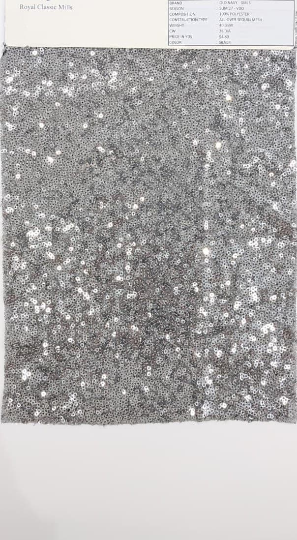 All-over Sequin Mesh swatch, 100% Polyester