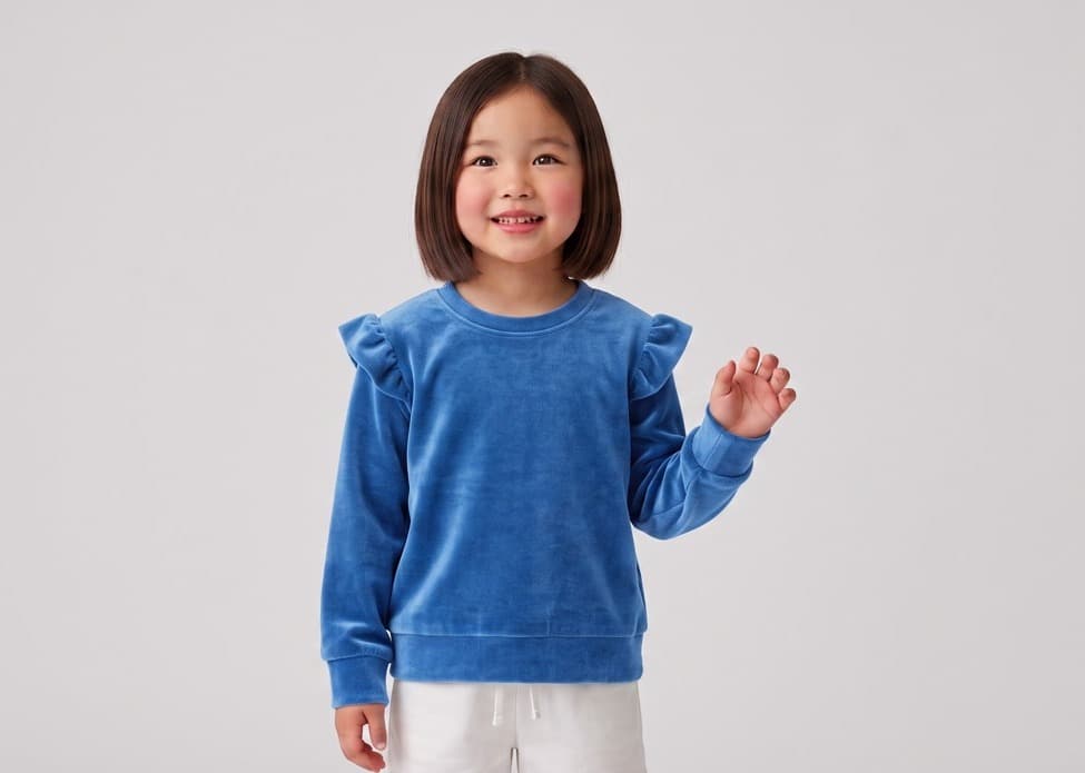 Velour Fabric shown on model