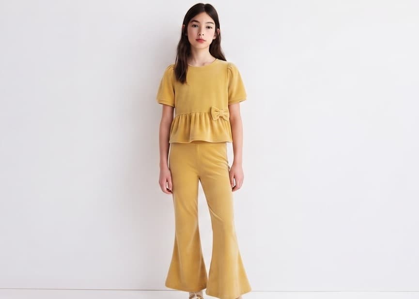 Velour Fabric shown on model