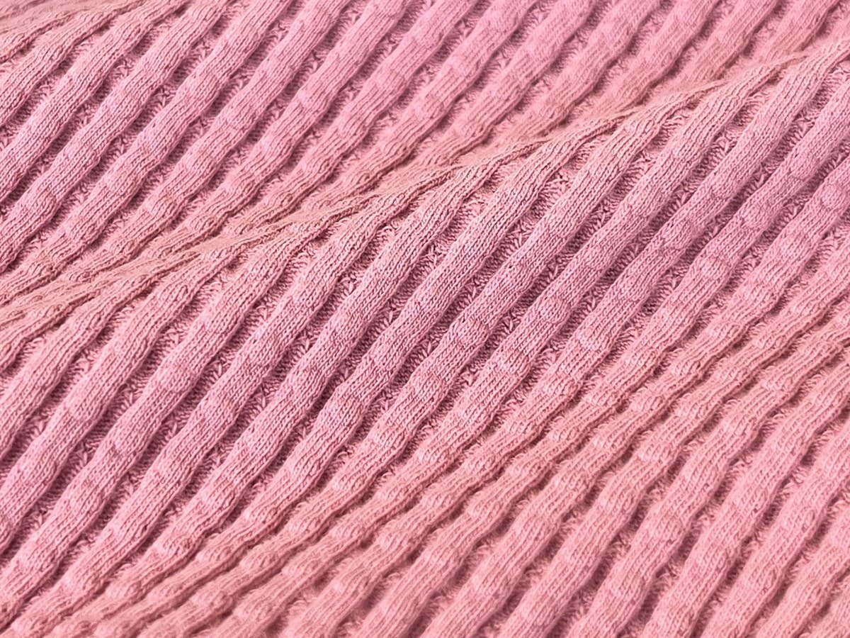Crinkle Jacquard swatch, 95% BCI Compact Cotton, 5% Invista Elastane