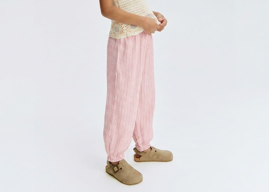 Crinkle Jacquard shown on model