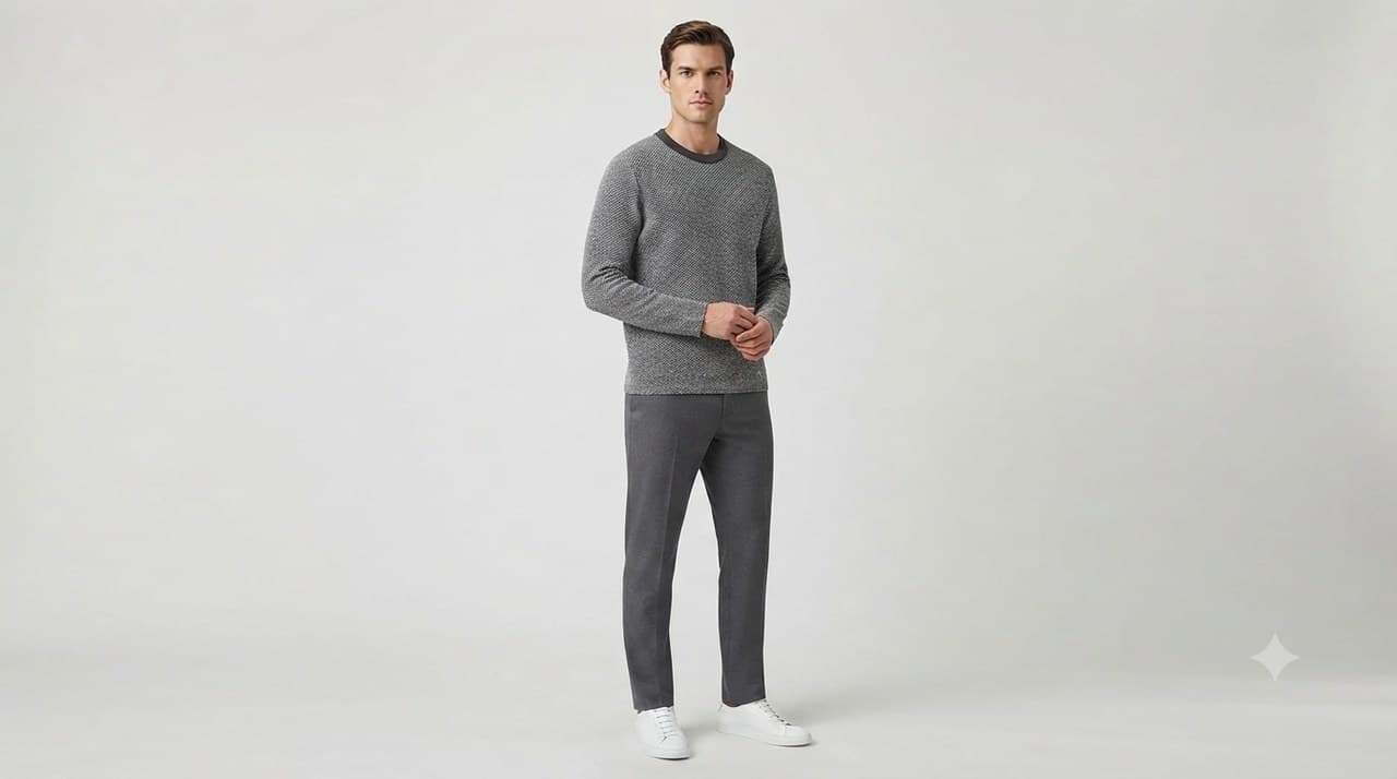 Birdseye Pique shown on model