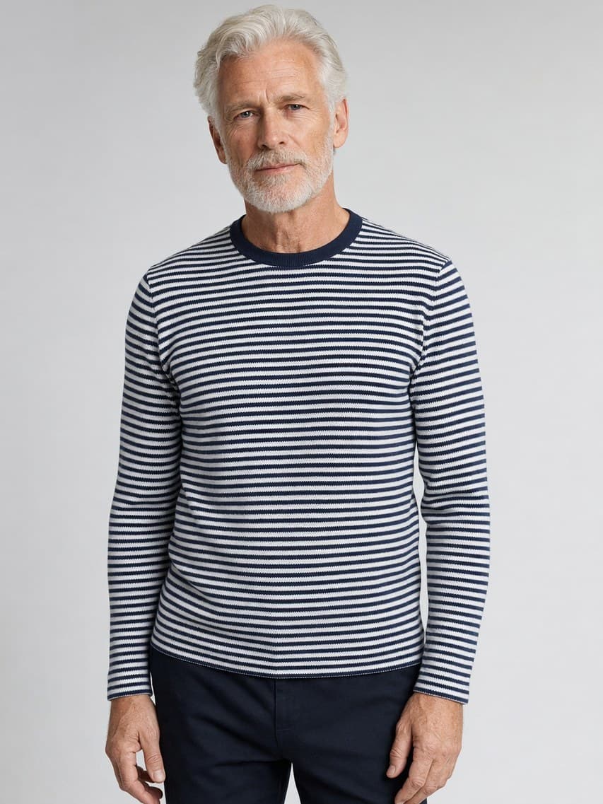Ben Striper Pique shown on model