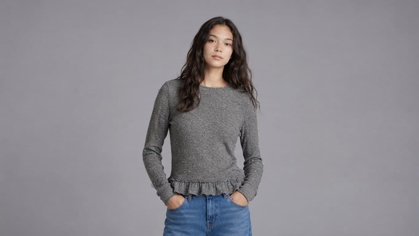 Pointelle Rib shown on model