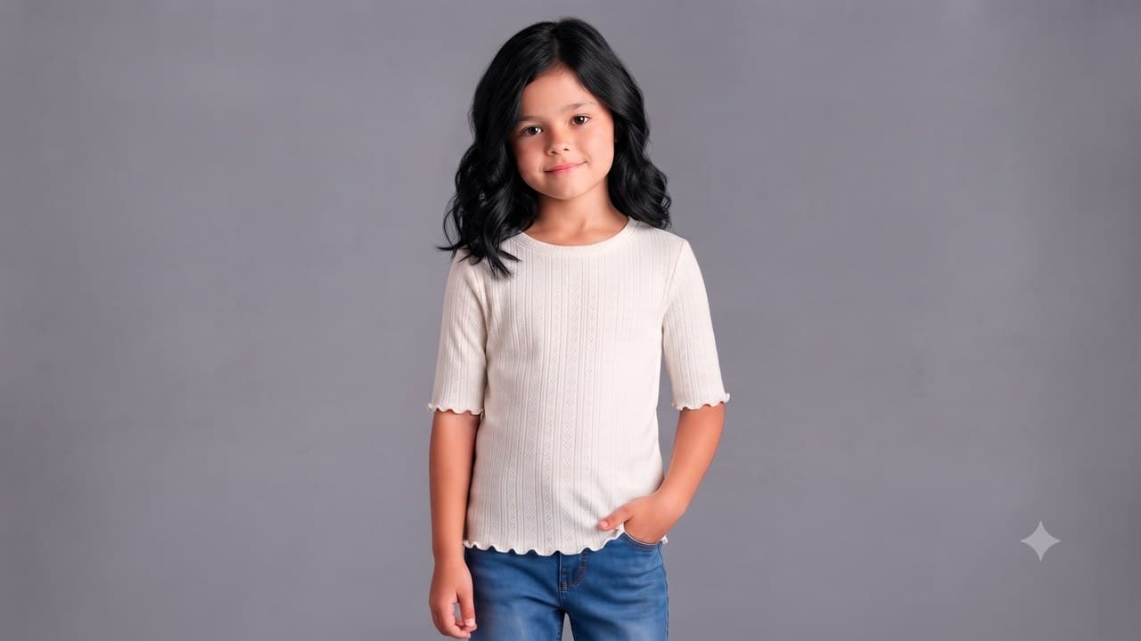 Pointelle Rib shown on model