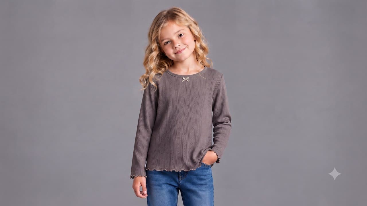 Pointelle Rib shown on model