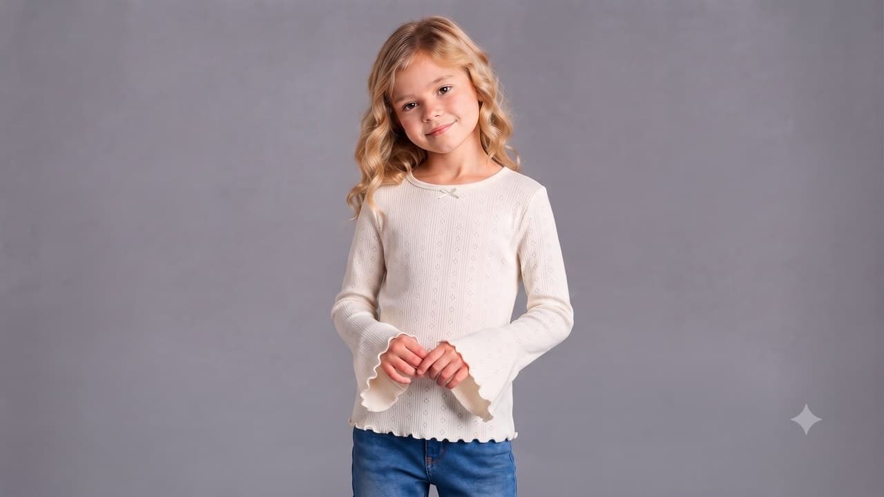 Pointelle Rib shown on model