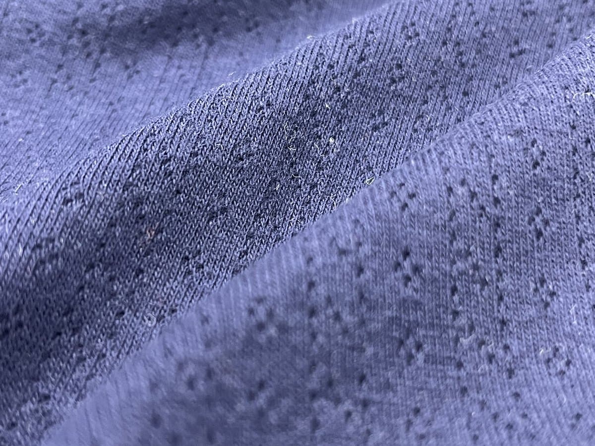 Pointelle Rib swatch, 100% Cotton