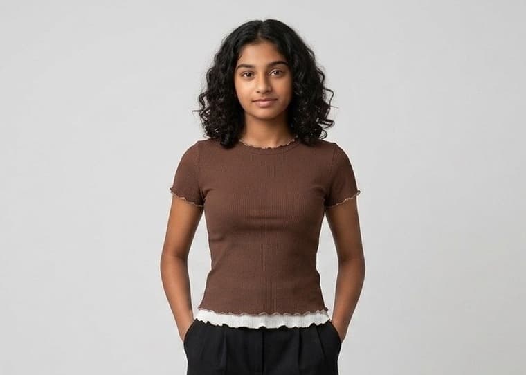 All Feeder Yarn Rib shown on model