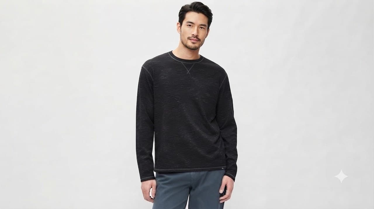 2thread French Terry shown on model
