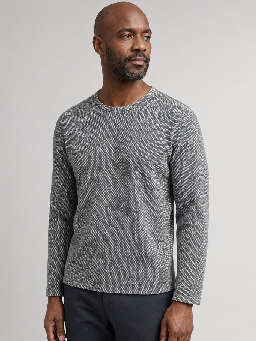 Loose Knit French Terry shown on model